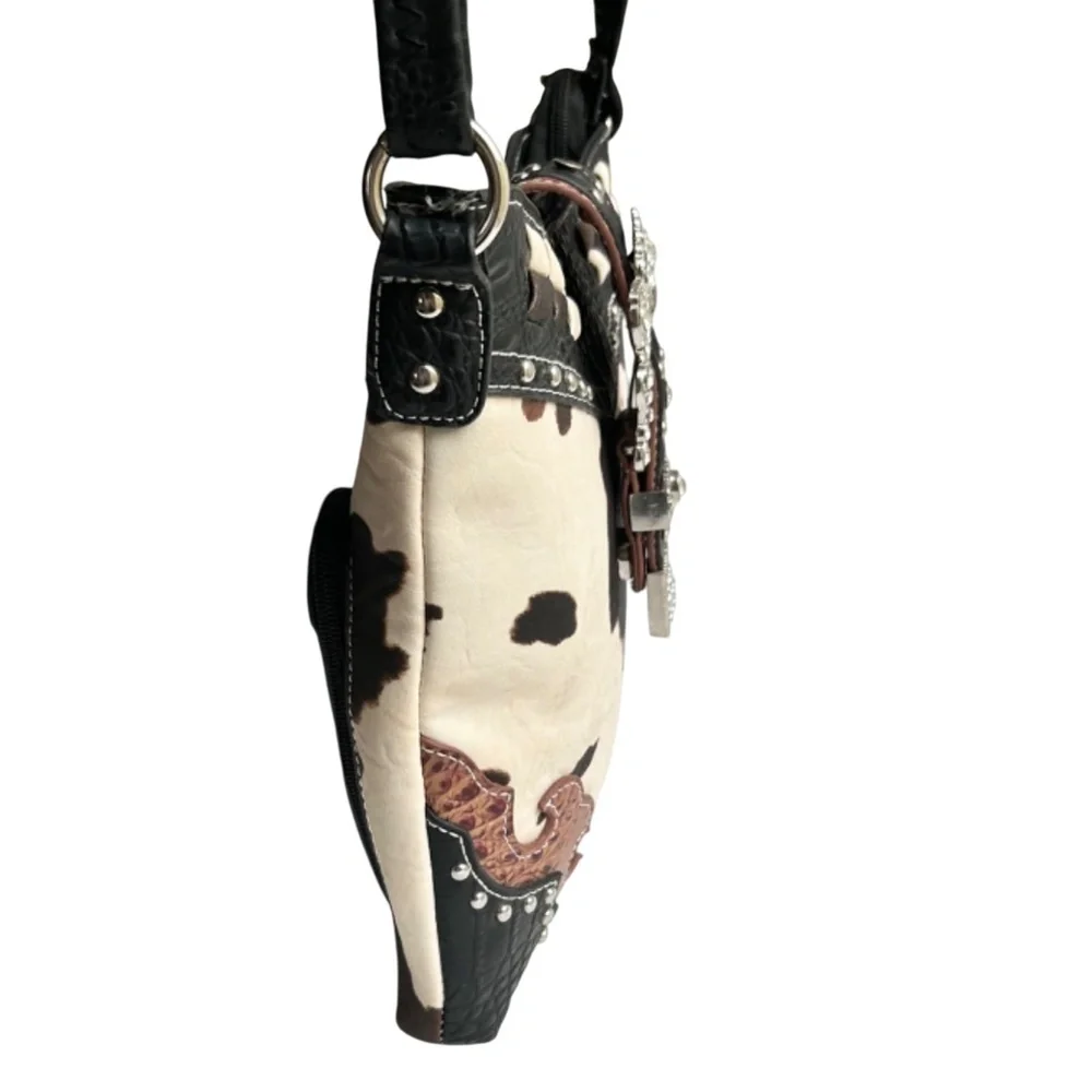 Cowgirl Trendy Adjustable Crossbody Bag w/ Bling & Concealed Pocket